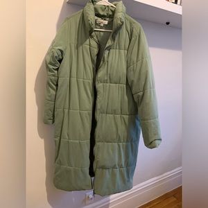 Sweet Baby Jamie long green puffer coat size xs